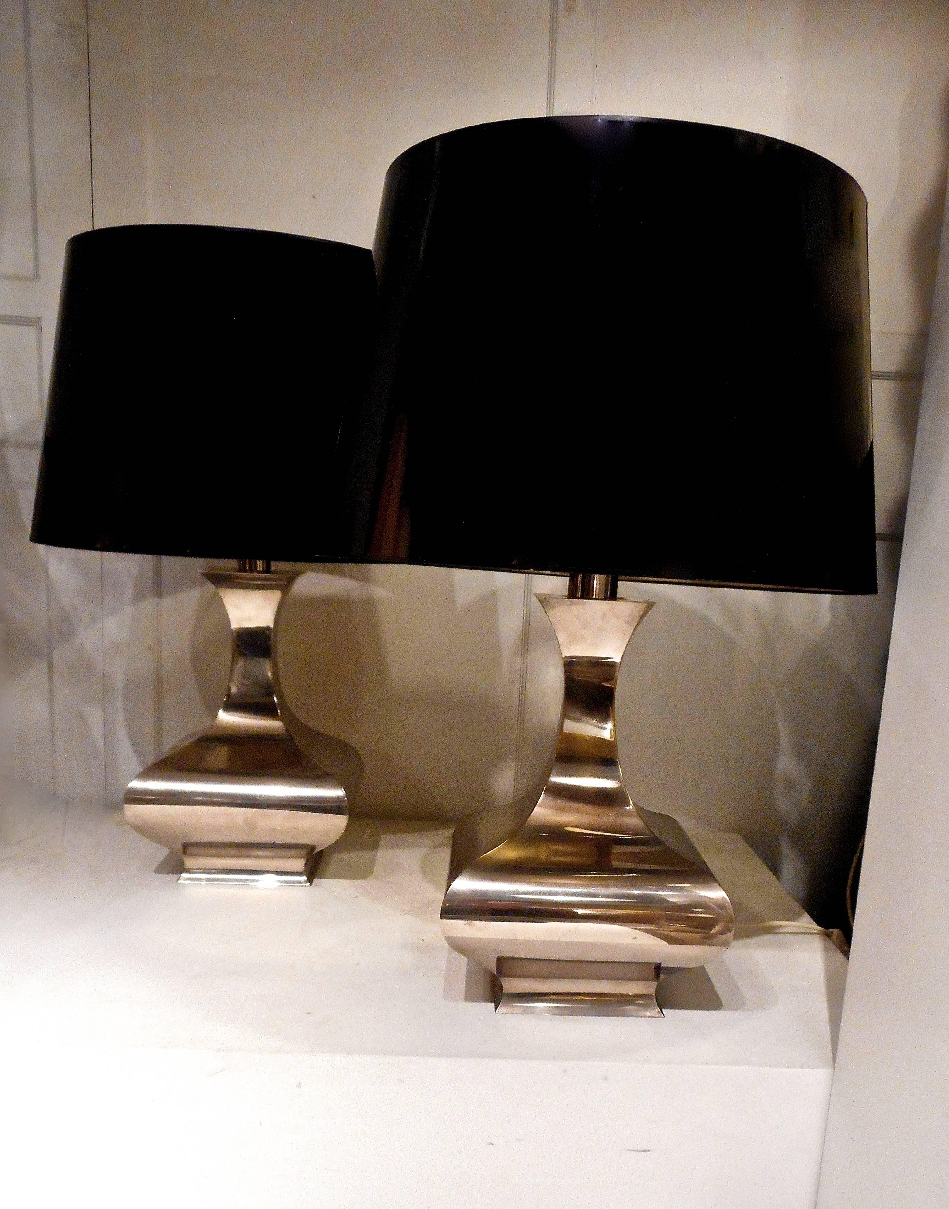 Pair of Steel Table Lamps by Maria Pergay 2