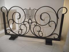 Wrought Iron Firescreen Attributed to Raymond Subes
