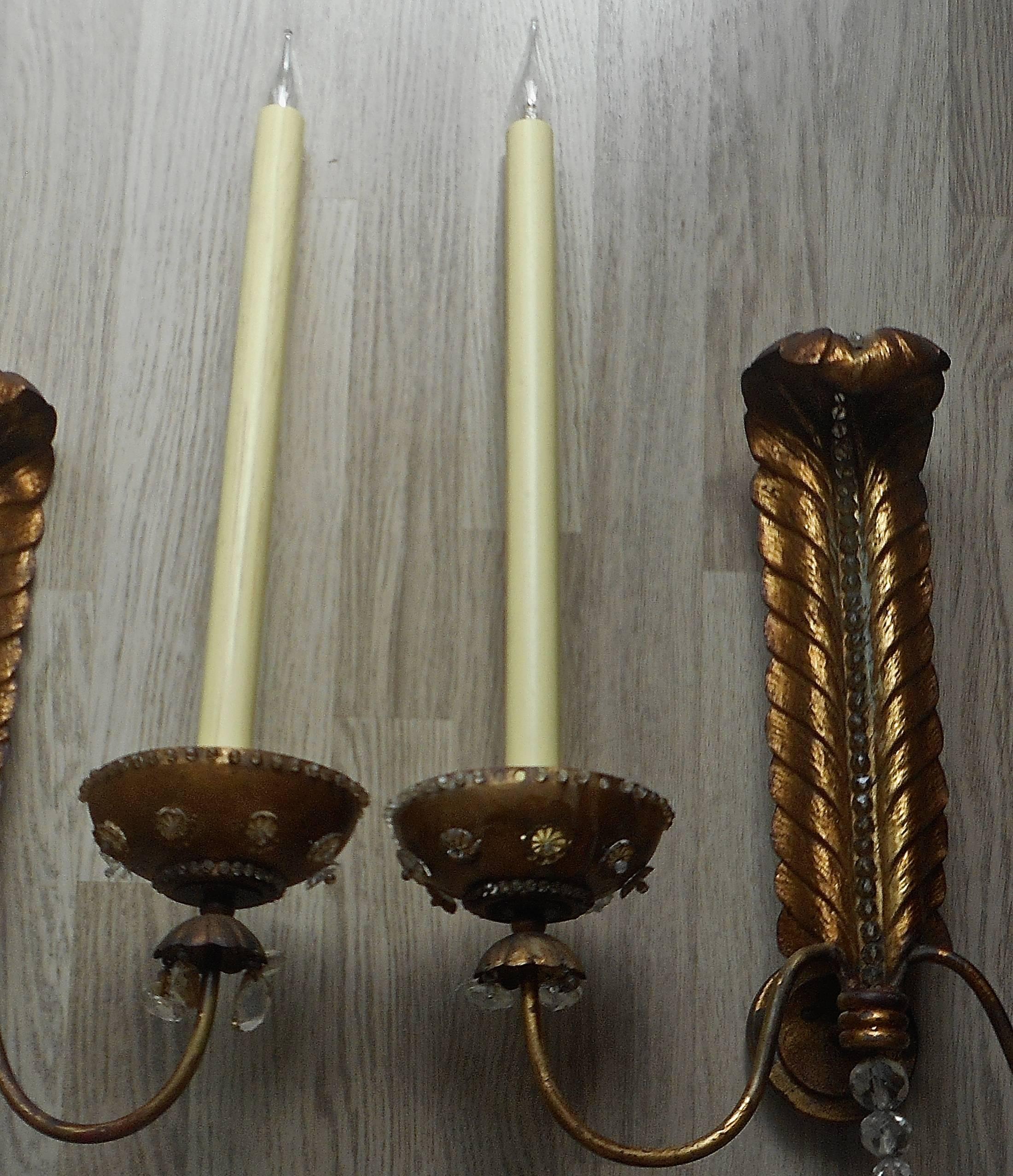 Pair of 1940s Sconces by Maison Baguès In Good Condition For Sale In Brussels, BE