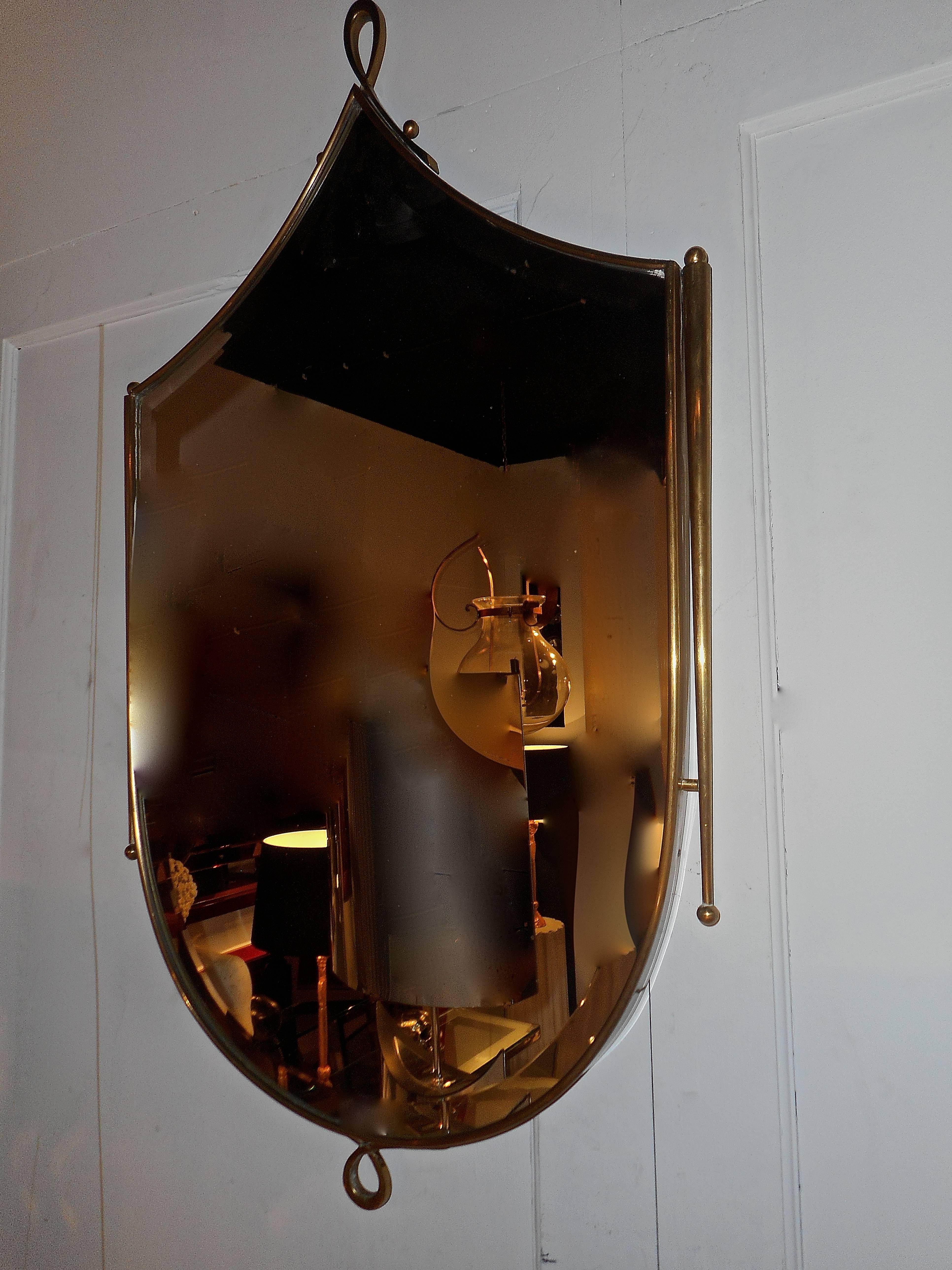 Elegant 1950s Italian Mirror by Tomaso Buzzi 1