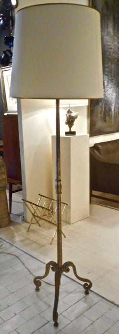 Gilt Bronze Tripod Floor Lamp by Maison Ramsay