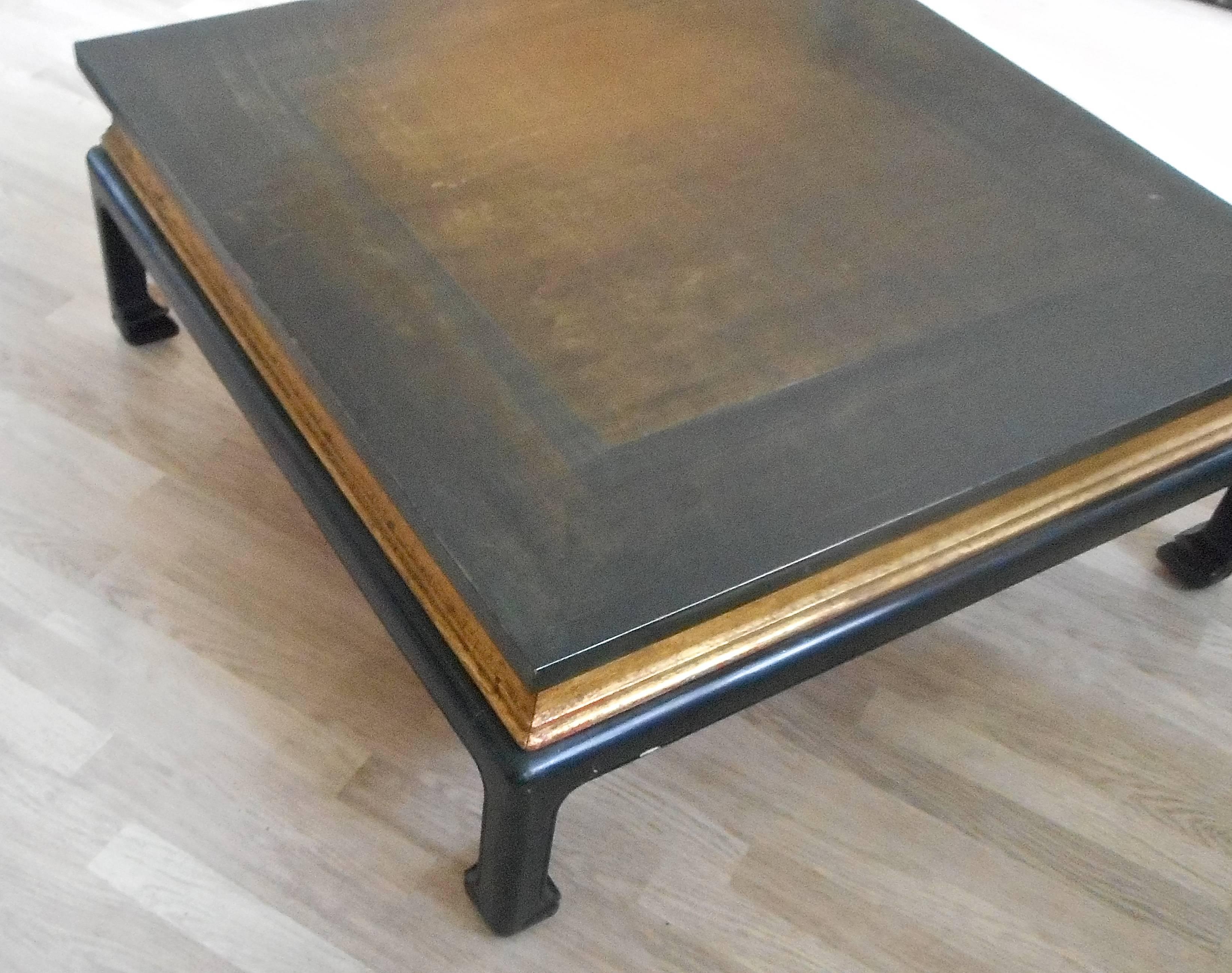Wood Large Maison Jansen Lacquered Chinese Table