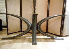 Large Brutalist Bronze Table Attributed to M. Mangematin