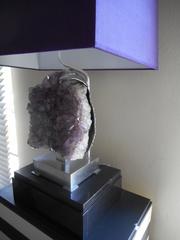 Spectacular Willy Daro 1970s Amethyst Table Lamp