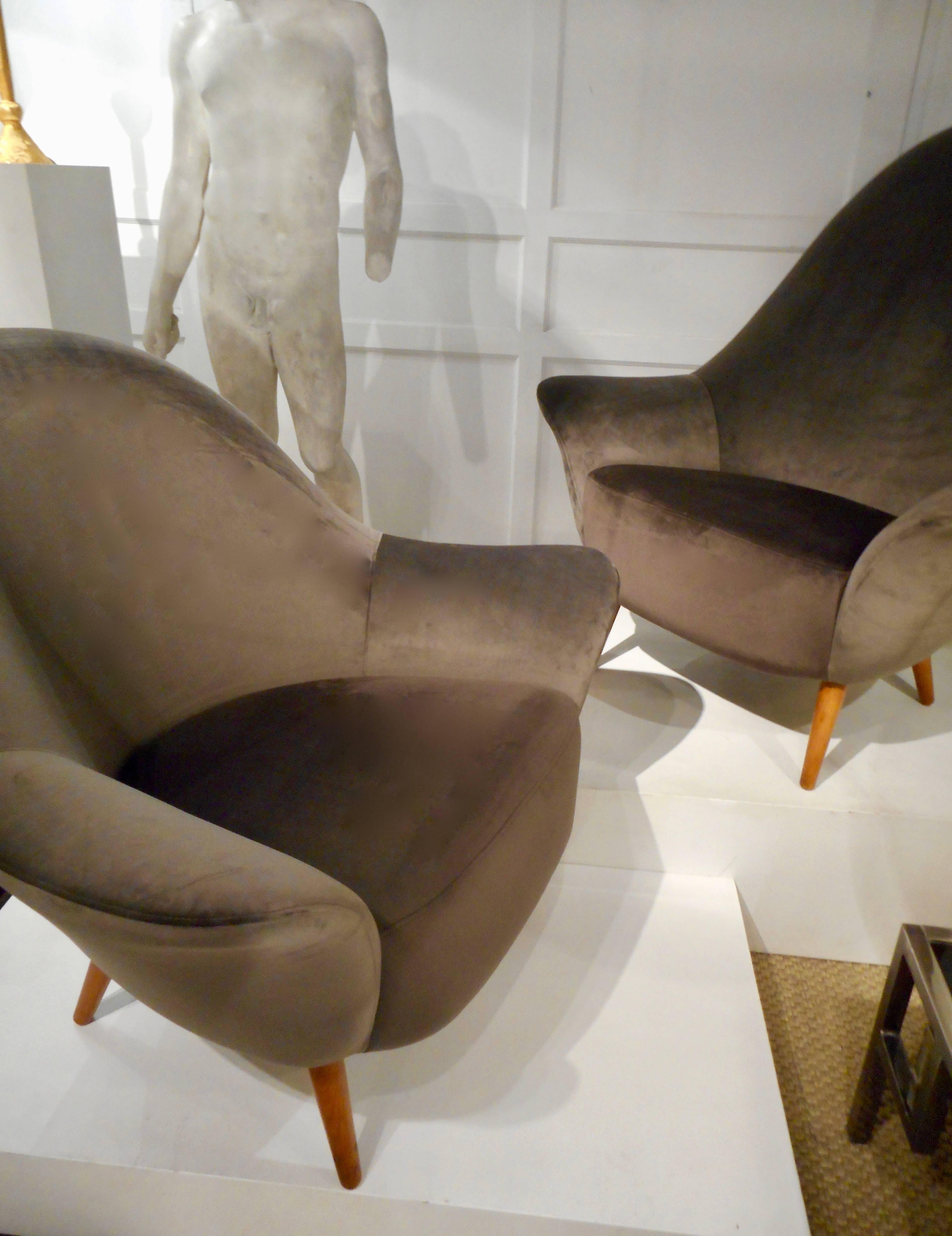  1950s High Back Armchairs by Arne Vodder In Excellent Condition In Brussels, BE