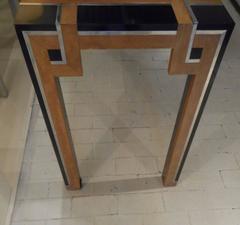 Fine 1970s Geometric Pattern Console Table