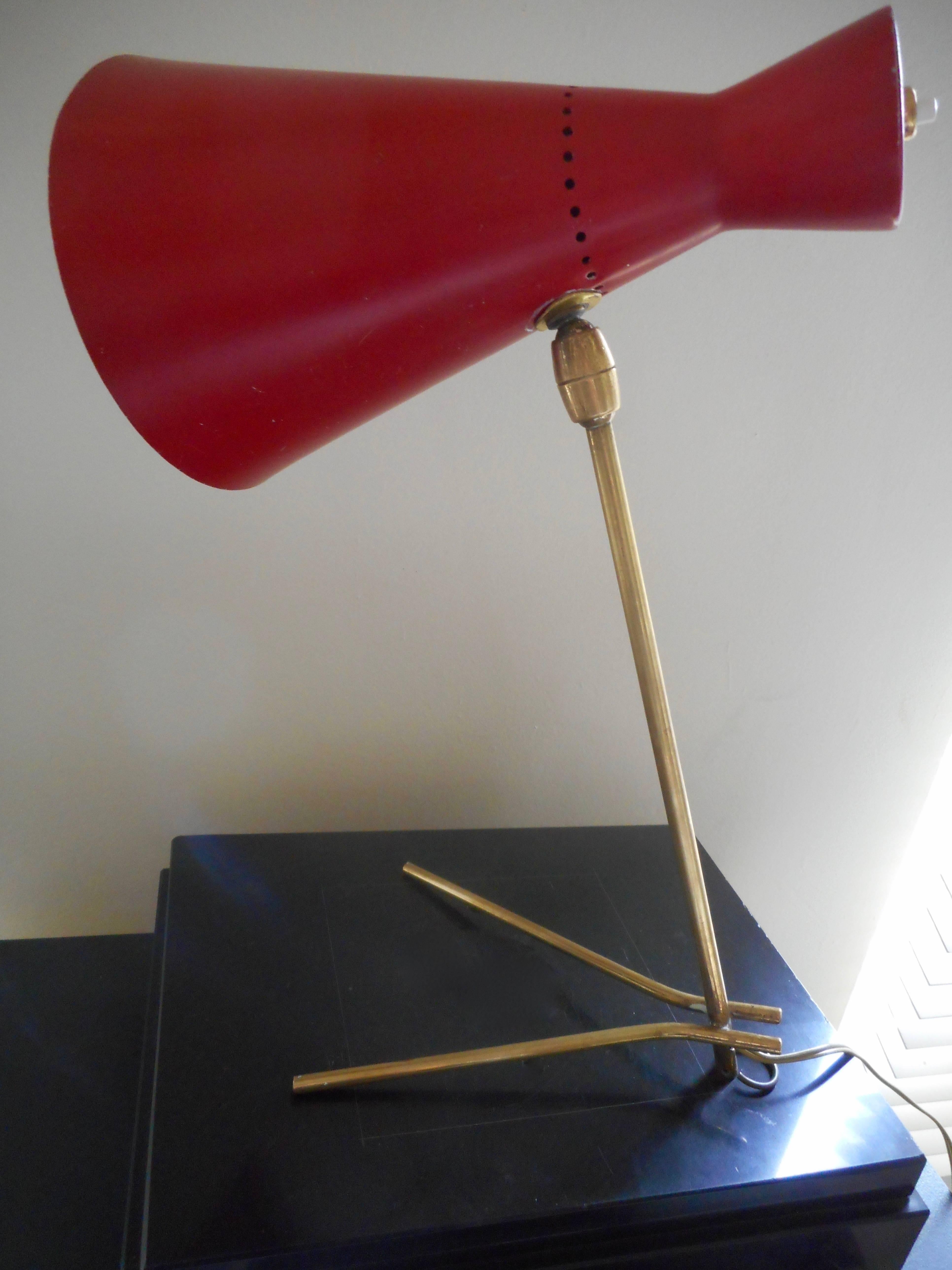 Lacquered 1950s Desk Lamp