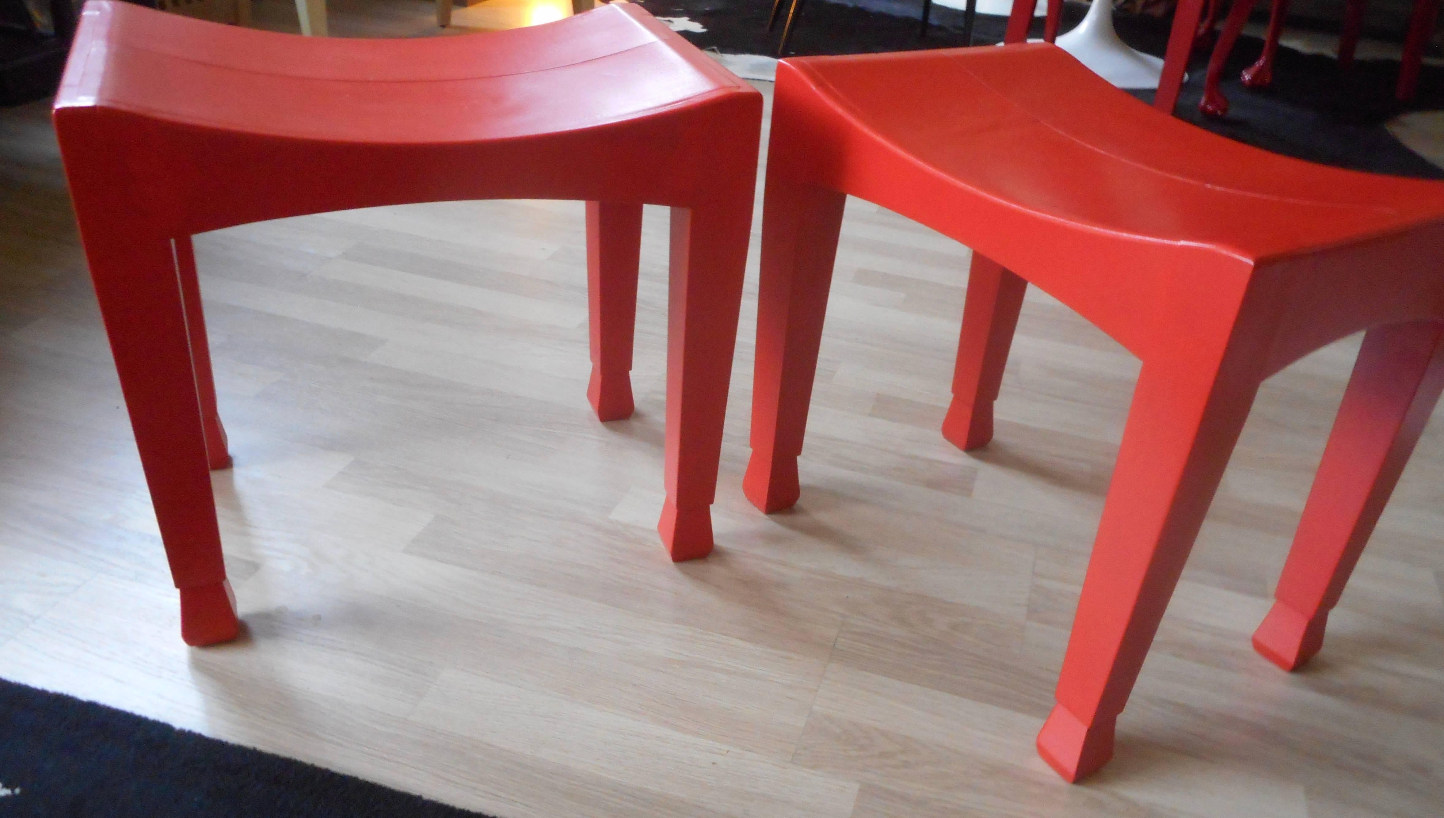 Fine Pair of Curule Stools in the Style of David Hicks In Good Condition In Brussels, BE