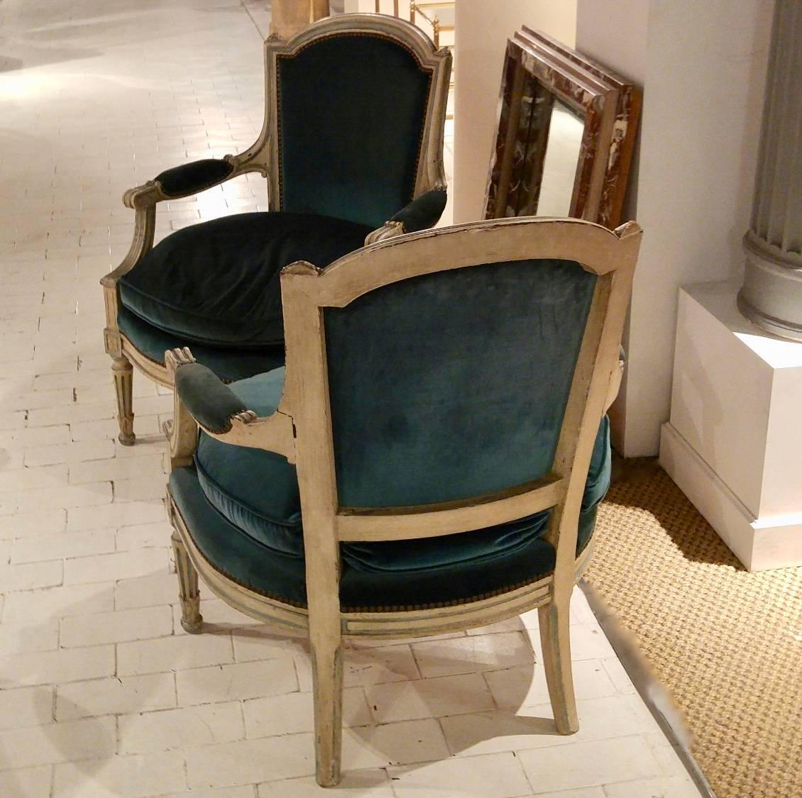 French Elegant Pair of Armchairs in the Style of Louis XVI by Maison Jansen