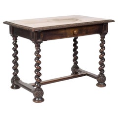 19th Century Italian Walnut Barley Twist Library / Writing Table