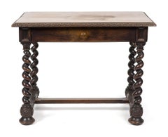 19th Century Italian Walnut Barley Twist Library / Writing Table
