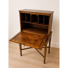 19th Century Burl Wood Fall-Front Writing Desk