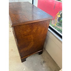 English Burr Walnut and Mahogany Chest of Drawers, 19th Century