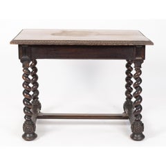 19th Century Italian Walnut Barley Twist Library / Writing Table
