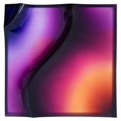 VIBE One-Off Pour No. 02 square luminous lamp in resin by MOĆI Collective