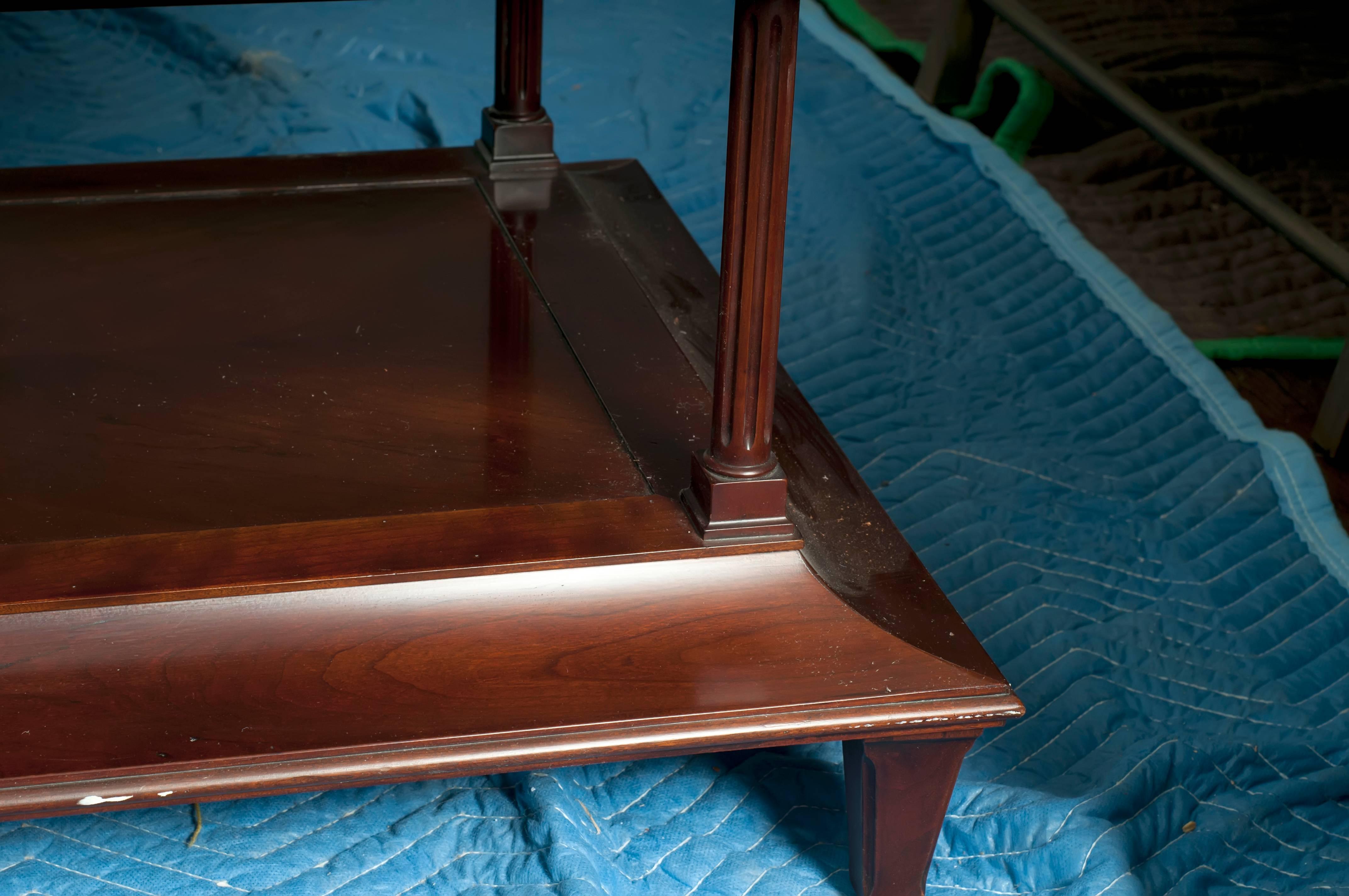 Large Pair of Mahogany Baker Asian Style Side Tables In Good Condition In Locust Valley, NY
