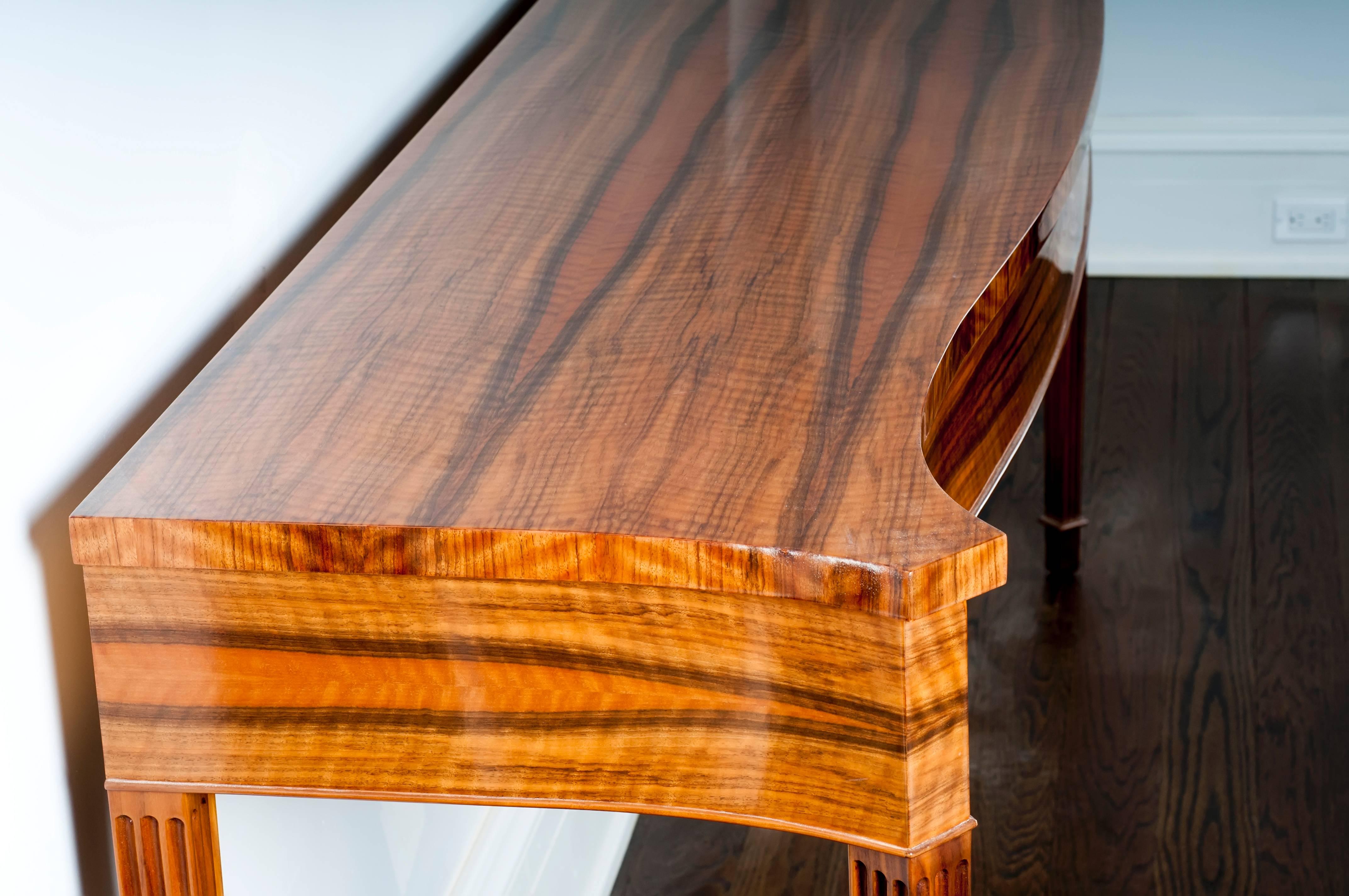20th Century Exotic Wood Narrow Console