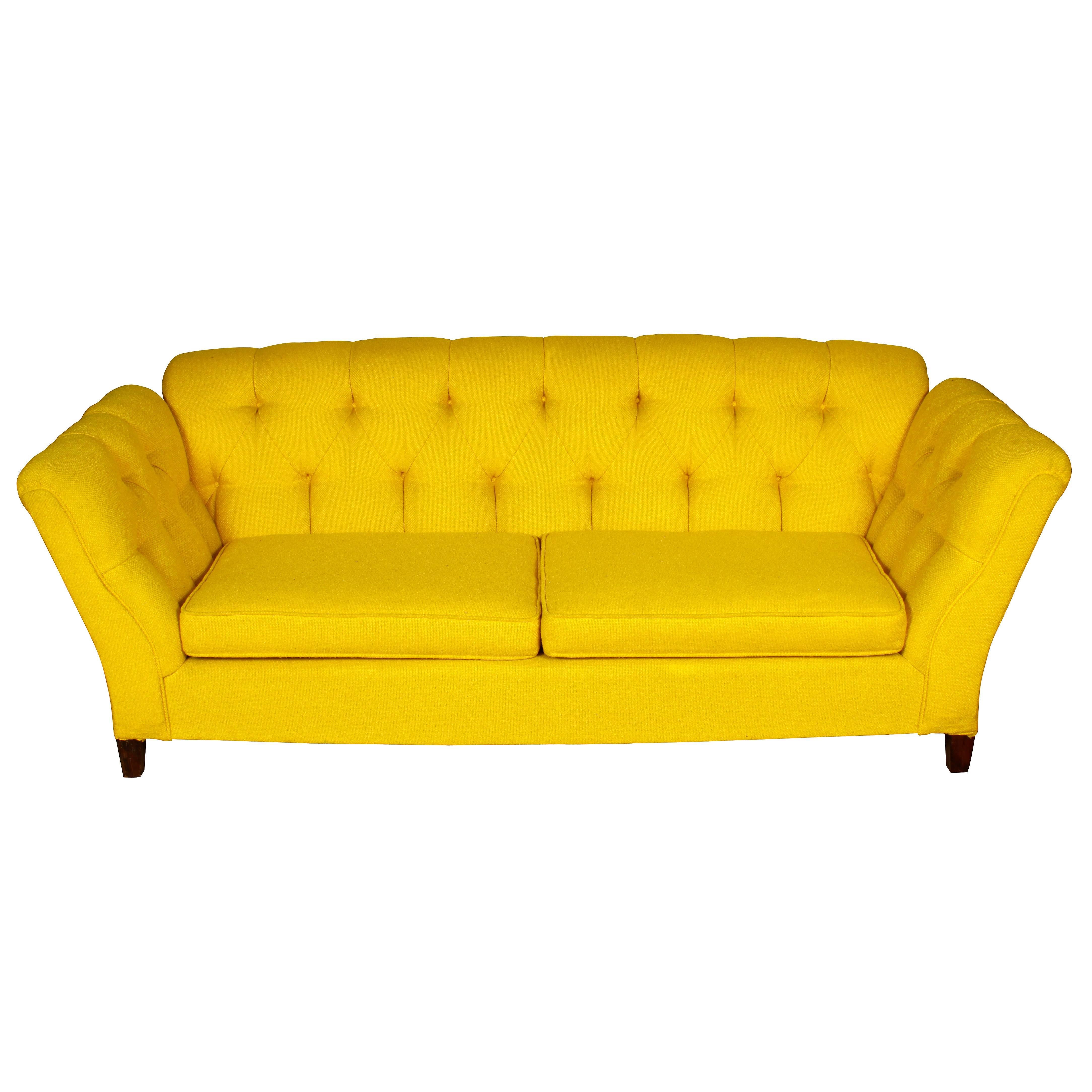 Vintage Tufted and Channelled Sofa 