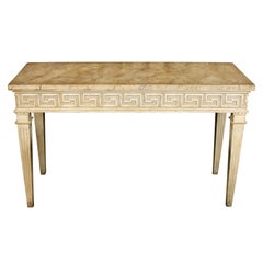 French Greek Key Console with Faux Marble Top