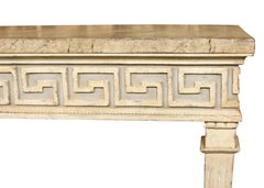 French Greek Key Console with Faux Marble Top