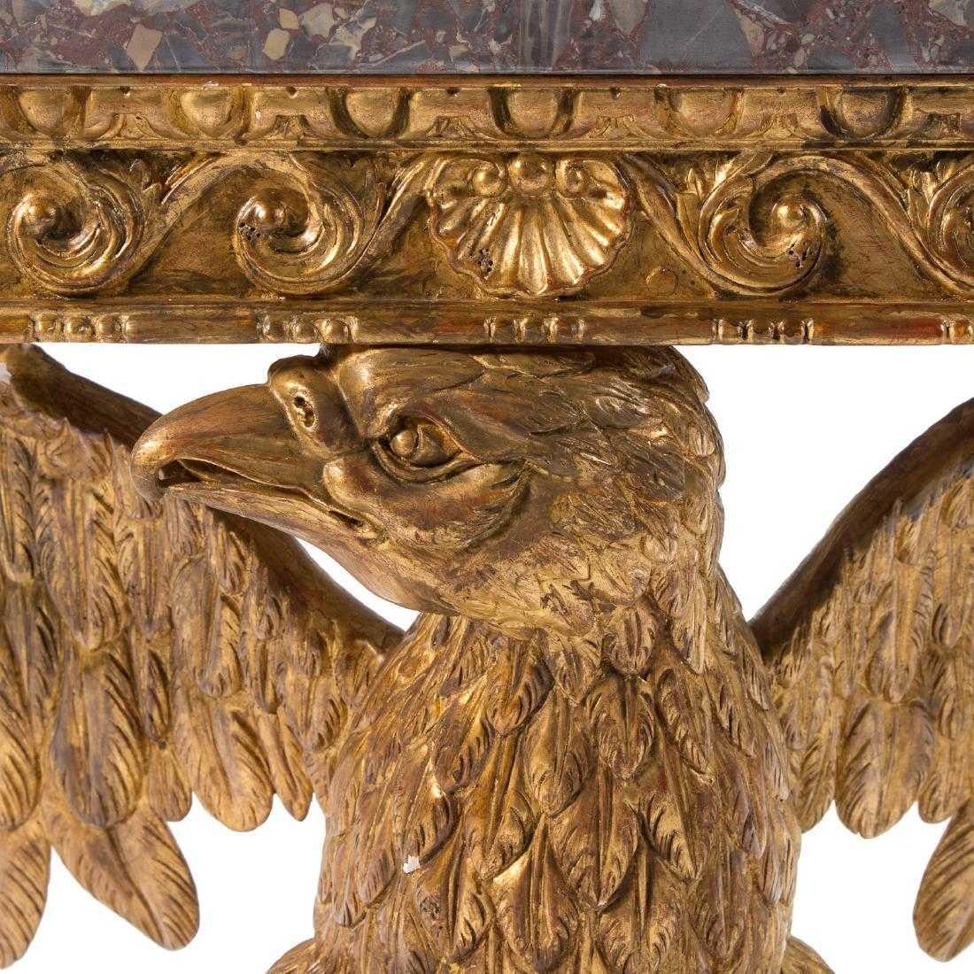 American George II Style Carved Giltwood Eagle Console