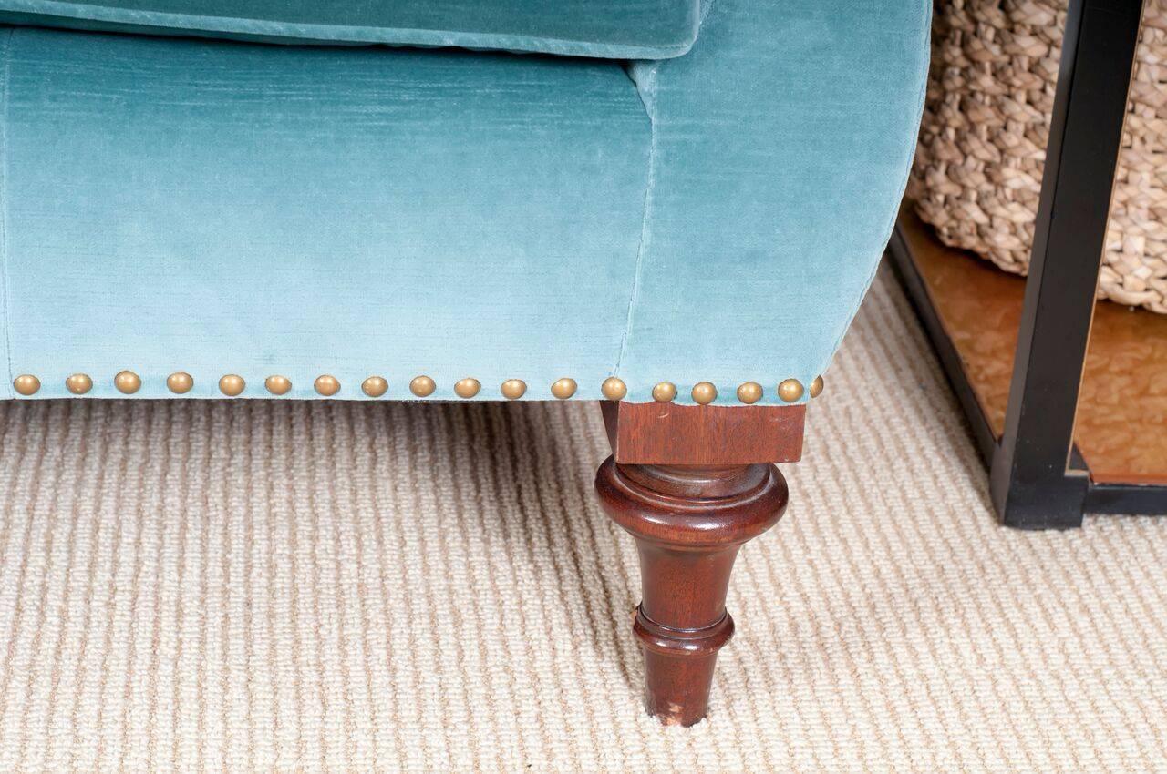 blue nailhead sofa