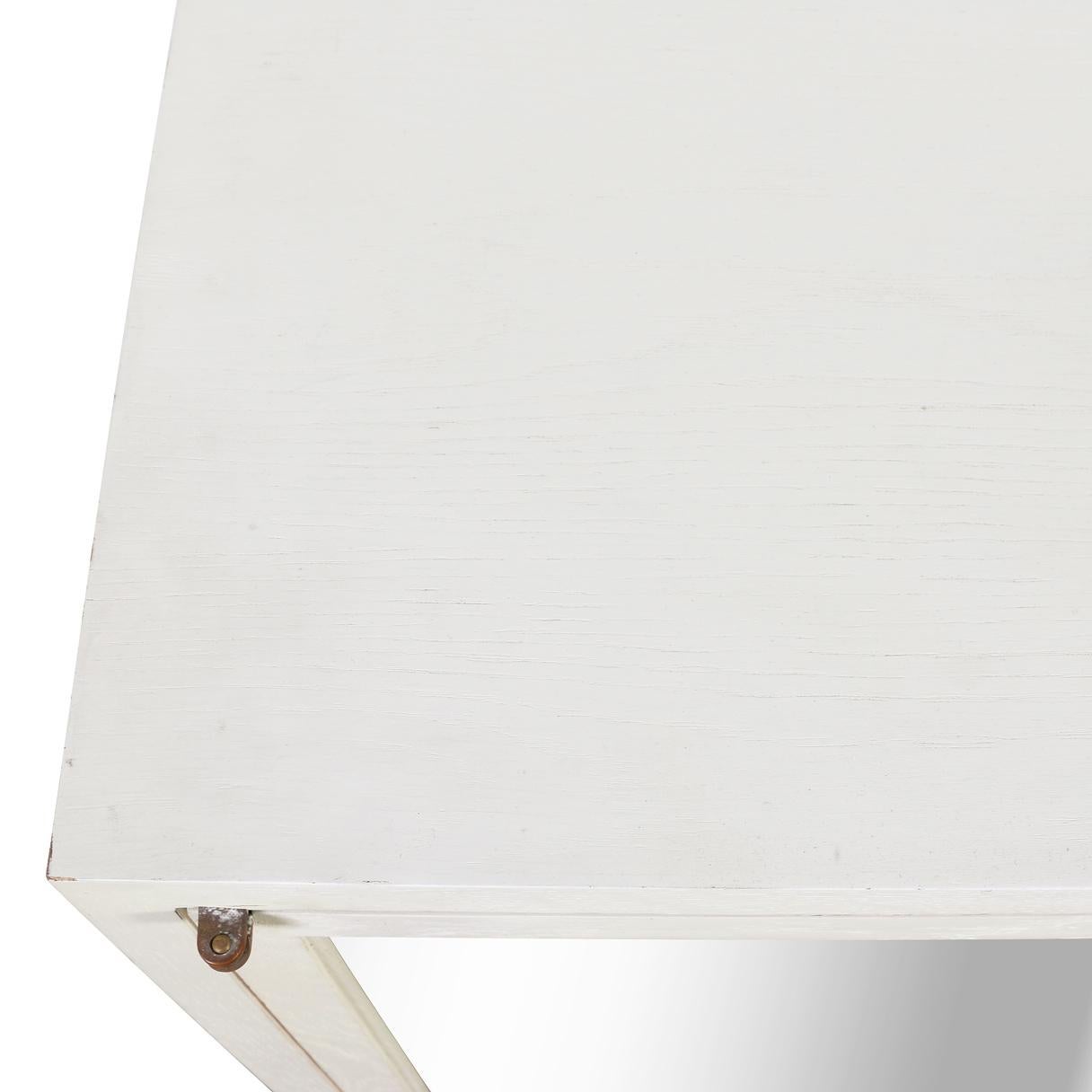 White Painted Two Door Julian Chichester Cabinet In Good Condition For Sale In Locust Valley, NY