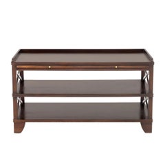 David Iatesta Three Tier Mahogany Console Table With Pullout Surface
