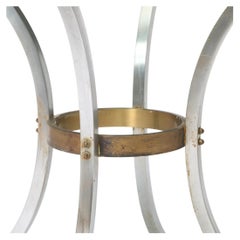 Maison Jansen Style Glass Top Center or Dining Table With Metal Pedestal Base