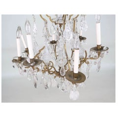 Louis XV Style Eight Arm Chandelier with Hanging Crystals