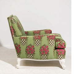 Custom Upholstered Silk Taffeta Club Chair, Billy Haines Style
