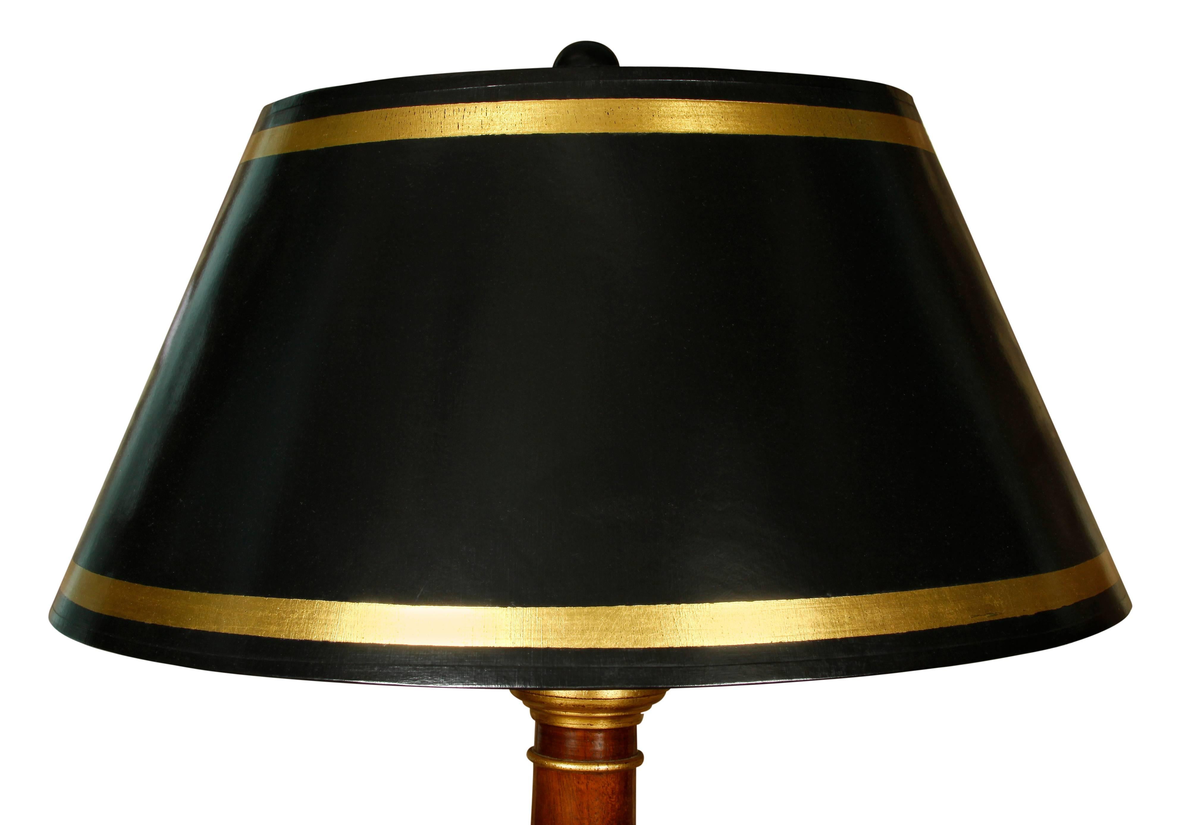 American Pair of Empire Style Column Lamps