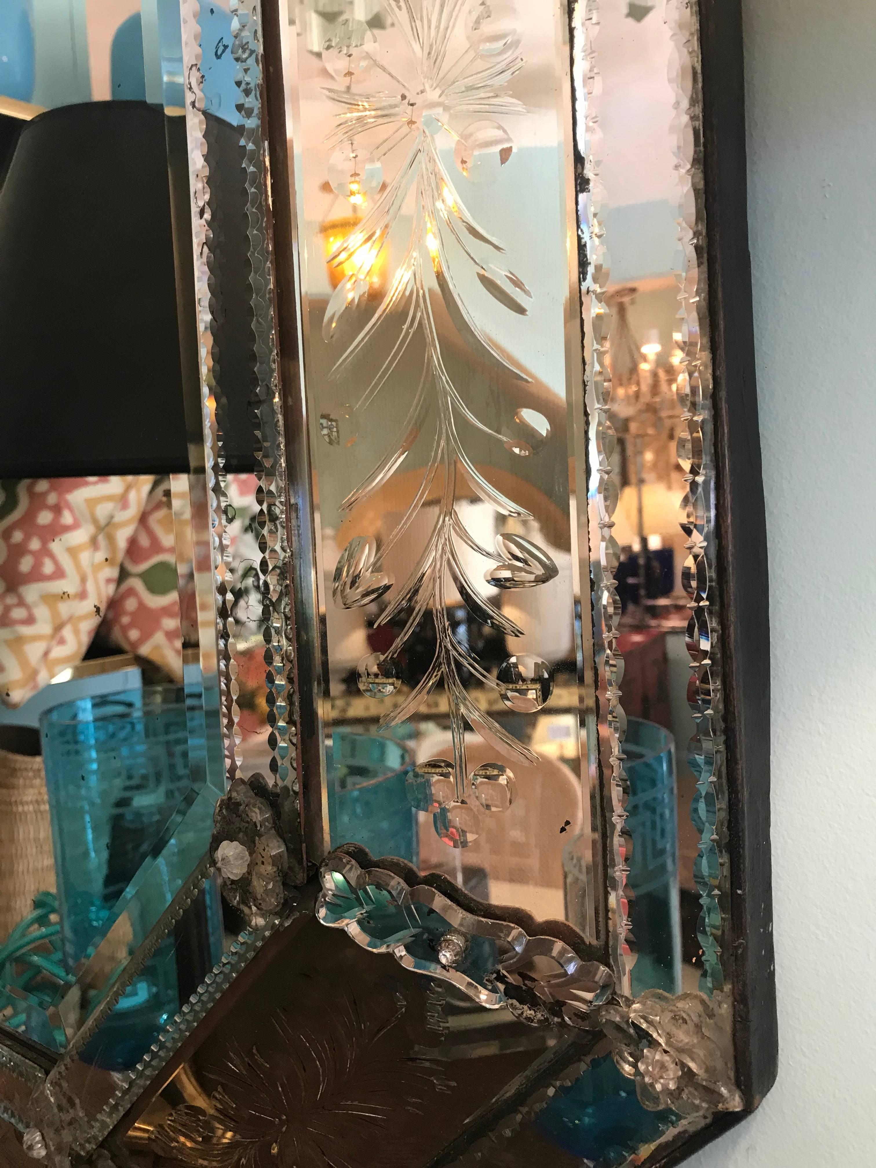 Antique Venetian style mirror.