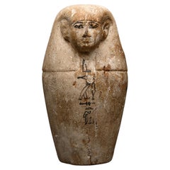 Ancient Egyptian Wooden Dummy Canopic Jar, 1069 BC to 664 BC