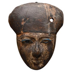 Egyptian Wooden Mummy Mask, Third Intermediate Period, 21st - 25th Dynasty