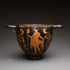 Ancient Greek Apulian Red-Figured Skyphos, 4th Century BC