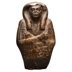 Shabti egizio frammentario in serpentino dedicato a Petamenope, XXV dinastia