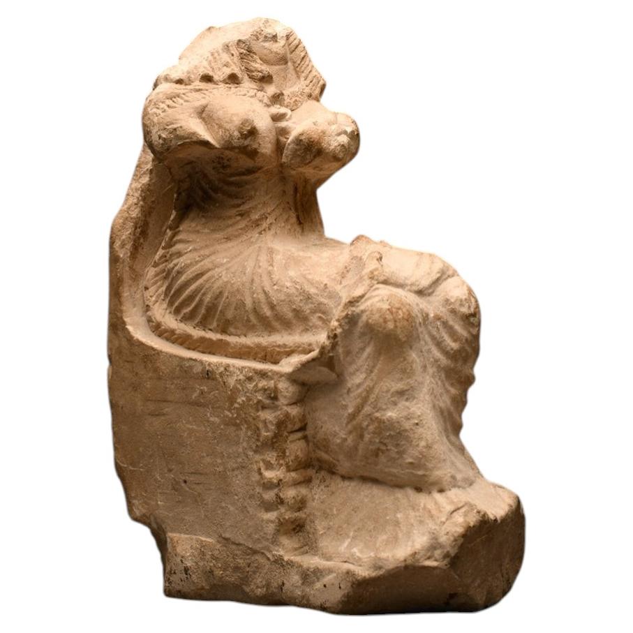 Roman Period Limestone Statuette of Isis Lactans, 30 BC to 320 AD For Sale