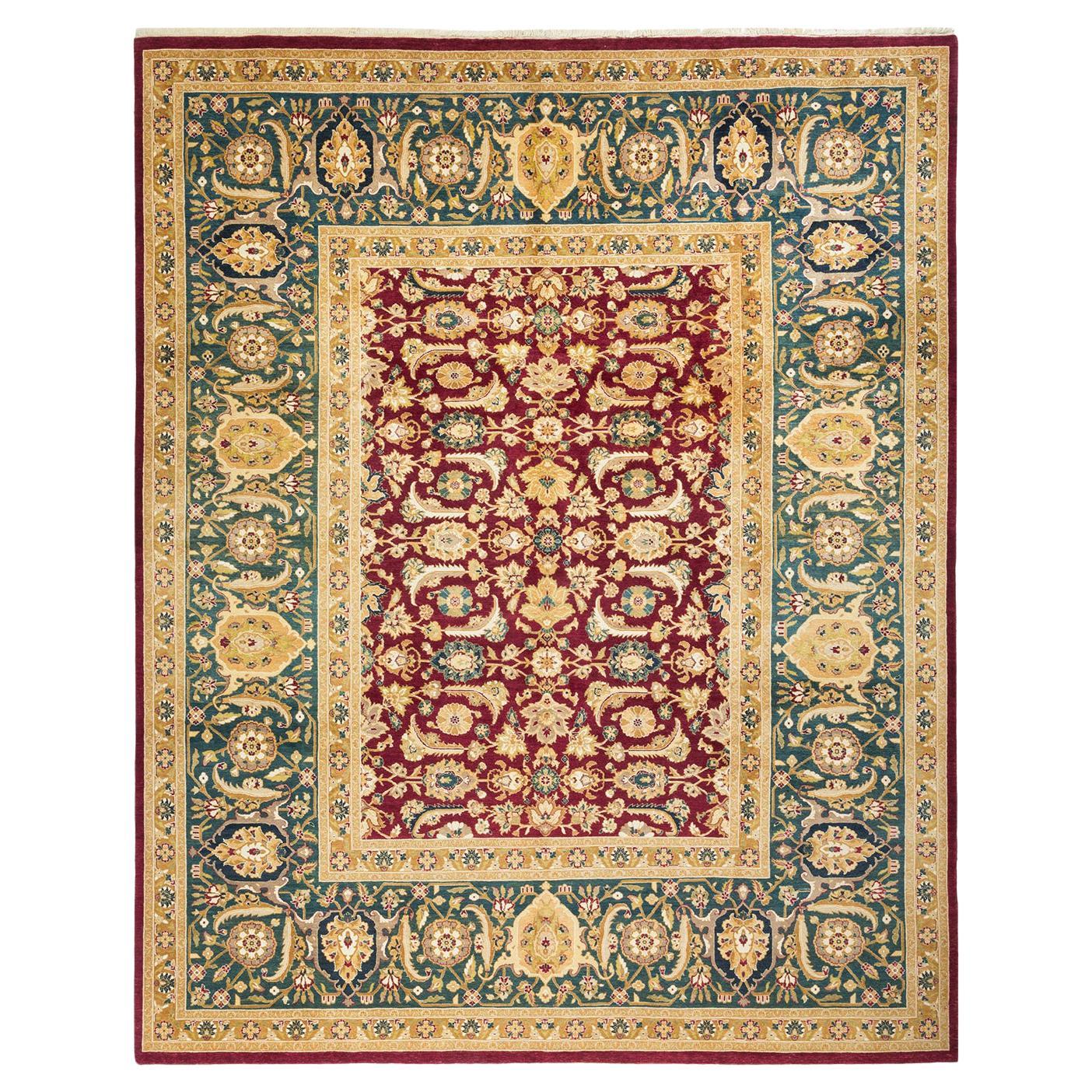 One-of-a-kind Hand Made Traditional Mogul Red Area Rug