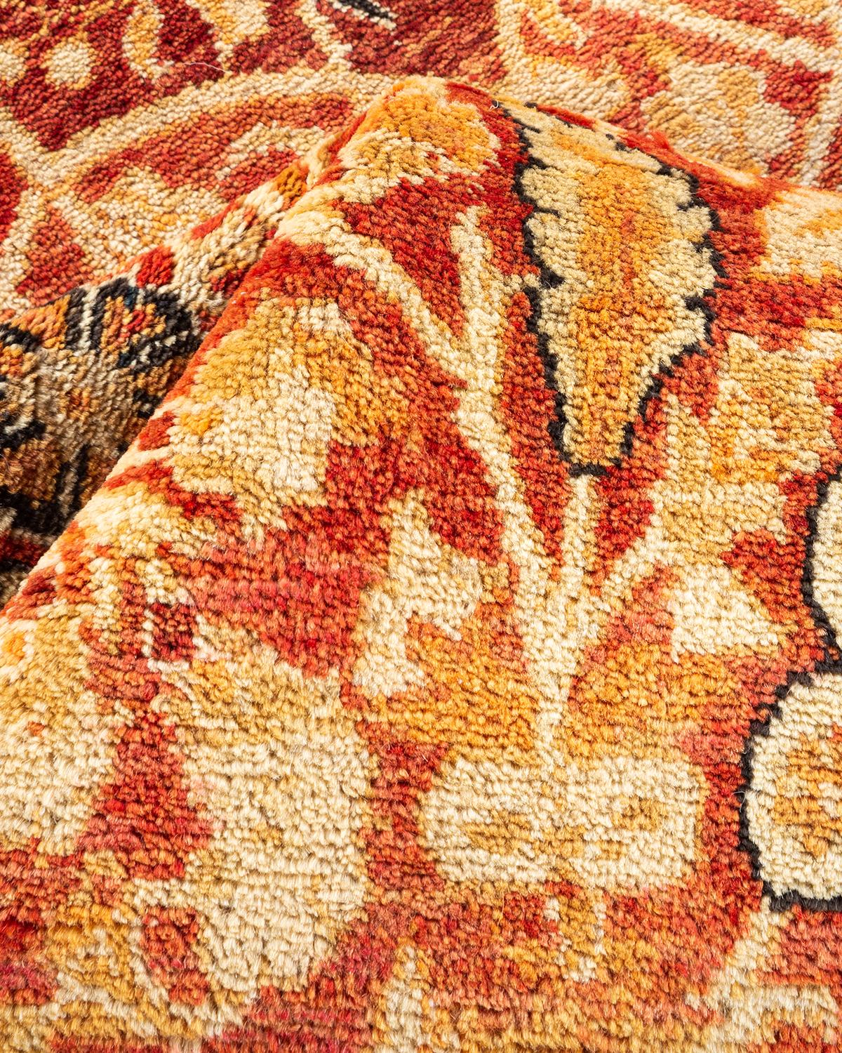 Autre Tapis traditionnel Mogul rouge unique fait à la main, unique en son genre en vente
