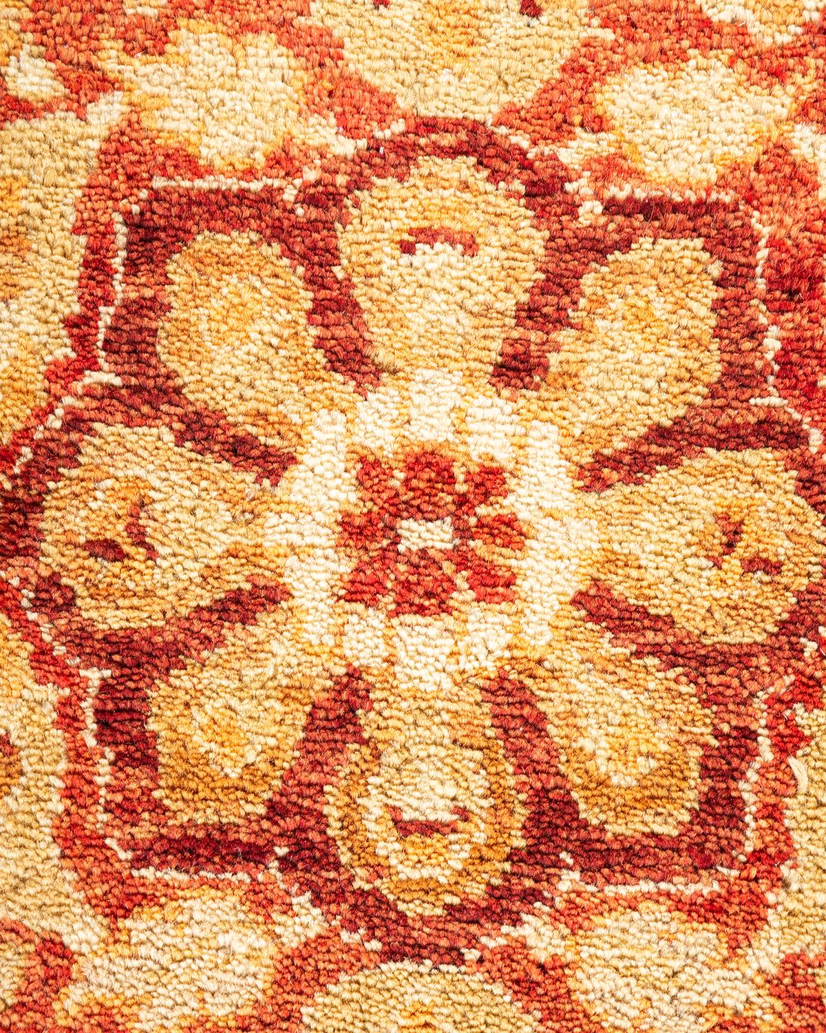 XXIe siècle et contemporain Tapis traditionnel Mogul rouge unique fait à la main, unique en son genre en vente