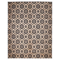 Tapis de sol Contemporary Floral Hand Made Brown 8' 0" x 10' 0"