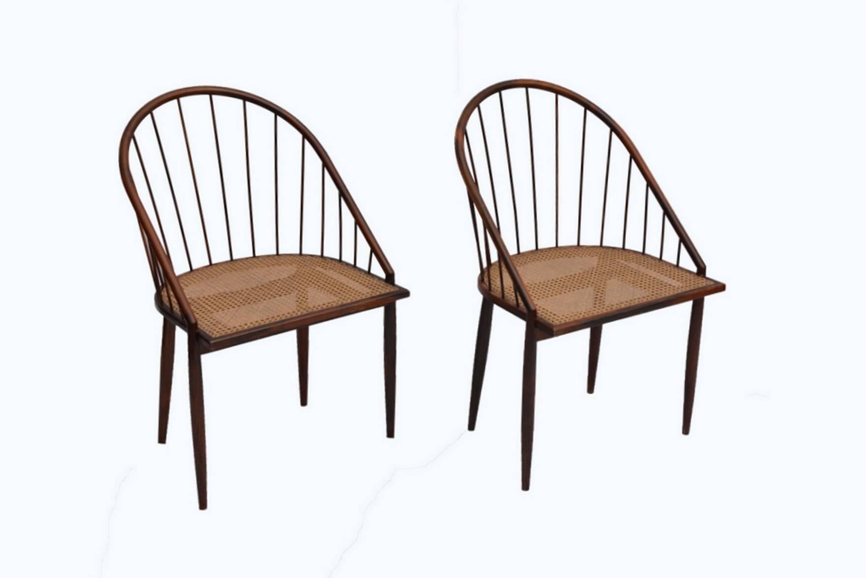 Mid-Century Modern Set of 12 Original Joaquim Tenreiro Chairs For Sale