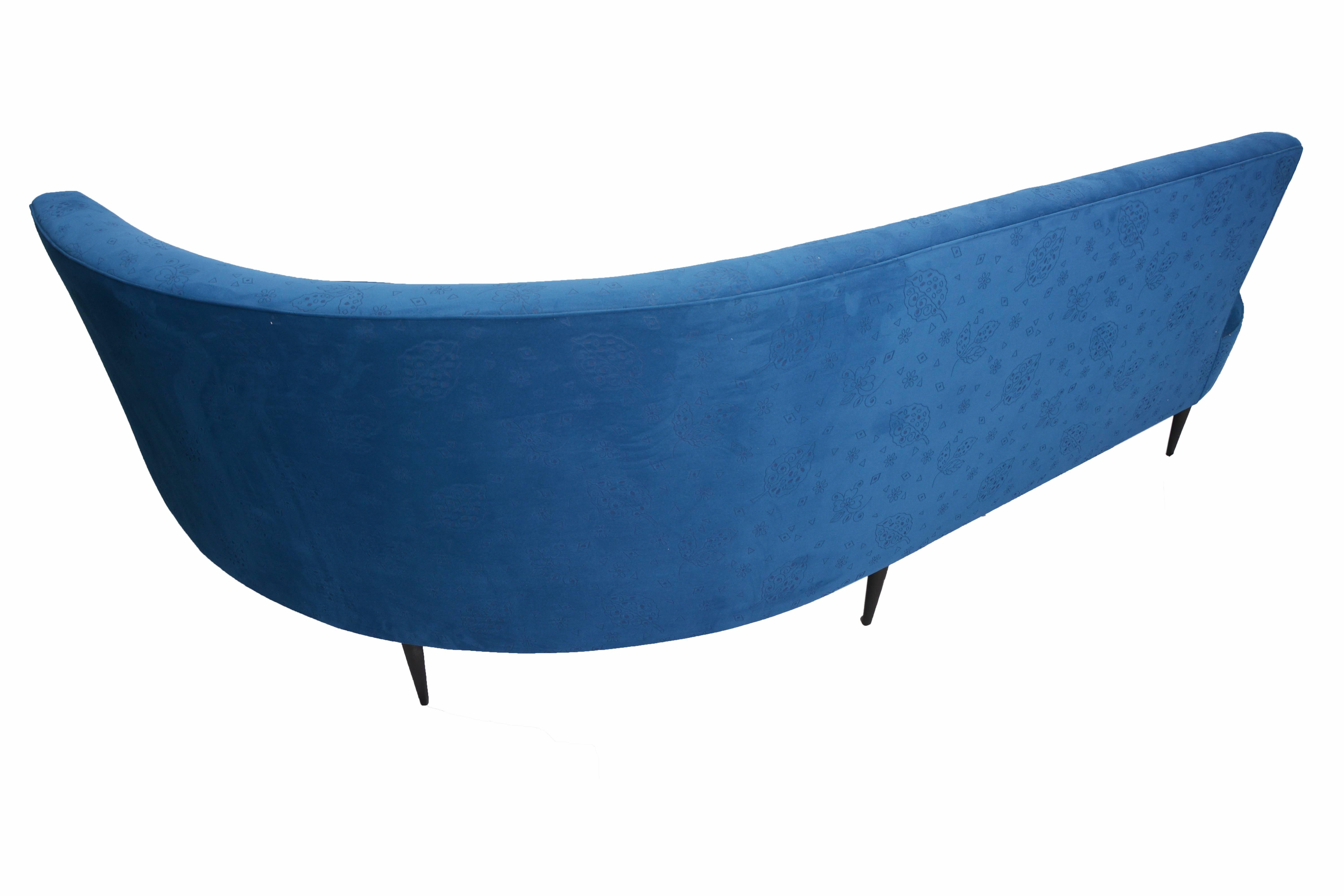 Mid-Century Modern Serpentine Sofa For Sale