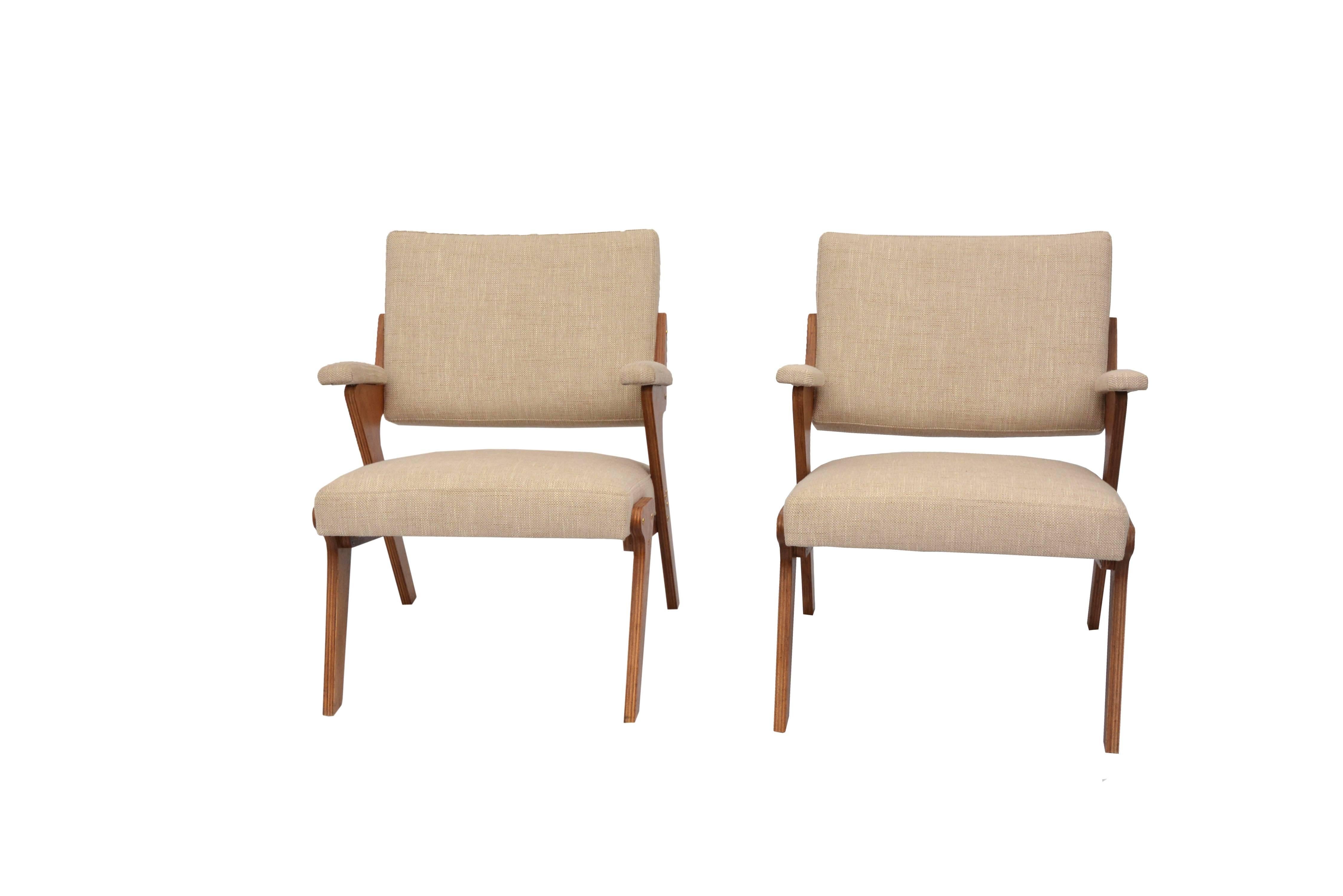 Mid-Century Modern Jose Zanine Caldas Pair of Armchairs For Sale