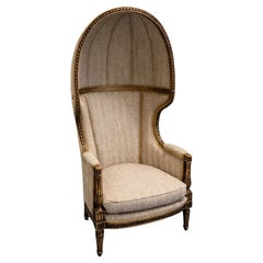 French Giltwood Carved Balloon Porter’s Chair, Louis XVI Period, Circa 1790