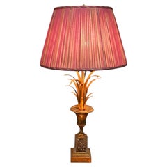 1970s Maison Charles 'Vase Roseaux' Gilt Bronze & Baccarat Crystal Lamp, France