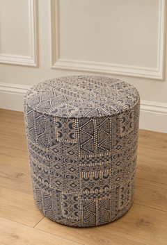 Susan Osbourne Cylindrical Stool in Susan Deliss Indigo Batik