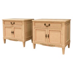 Baker Furniture French Regency Louis XVI Painted Nightstands, 1960s