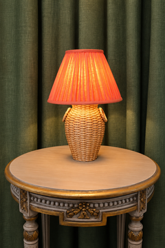 Lampada da tavolo italiana in ceramica in stile Mid-Century con effetto trompe-l'œil a intreccio